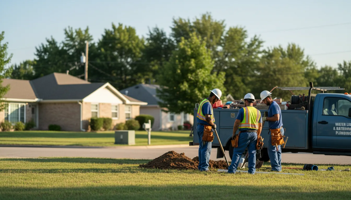 Residential water line and bathroom plumbing service in Levittown, PA